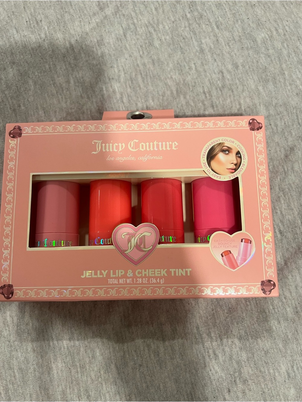 Juicy Couture Jelly Lip & Cheek Tint Set - Pink, Coral, Red, Fuchsia